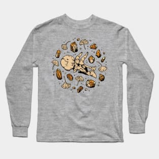 Triceratops Rocks! | Dinosaur Science Art | Citrine Quartz Palette Long Sleeve T-Shirt